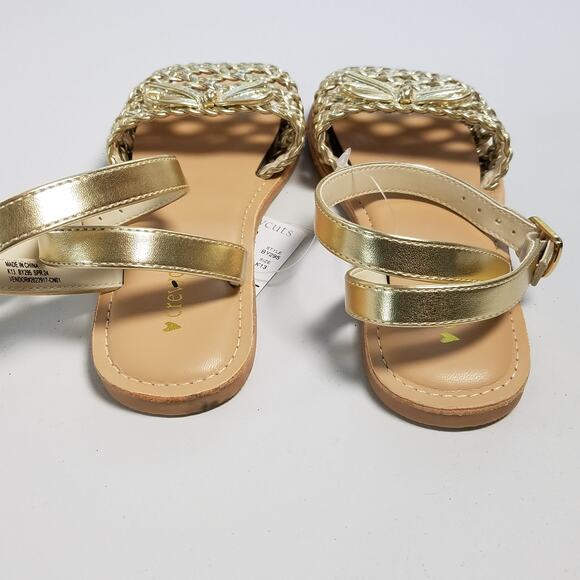 J. Crew‎ Crewcuts Girls Open Weave Sandals Size K3 Metallic Gold Multi NWT BY295 - Picture 5 of 10